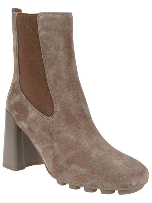 Stivaletti da donna in pelle scamosciata, tacco 9, colore nocciola HOGAN | HXW6950FW30BYEC407
